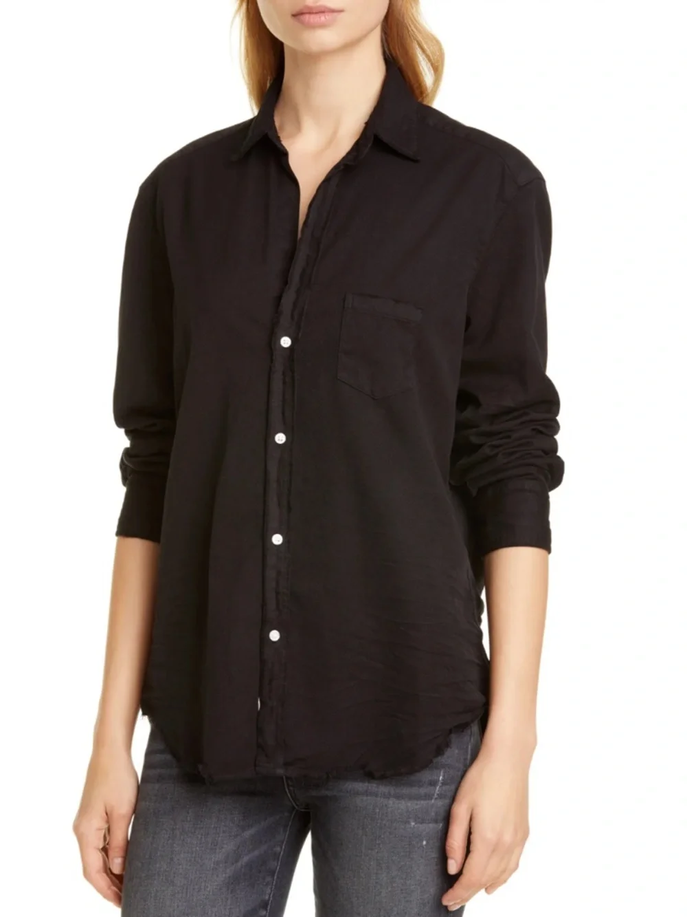 NEW Frank & Eileen Eileen Relaxed Button Up Shirt Black Size Medium - Picture 2 of 9